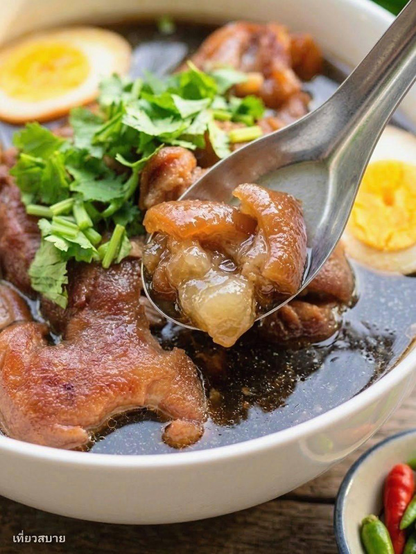 พะโล้คากิ เมนูพะโล้ ขาหมู อาหารไทย สูตรอาหาร