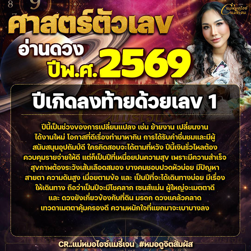 ดูดวงศาสตร์ตัวเลขตามปีเกิด