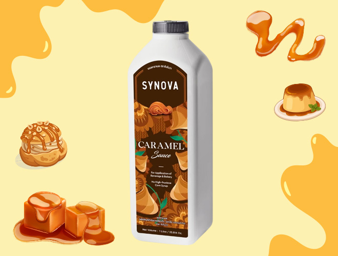 SYNOVA Caramel Sauce Caramel Sauce ซอสคาราเมล ยี่ห้อไหนดี ซอสคาราเมล ทำขนม ซอสคาราเมล เครื่องดื่ม