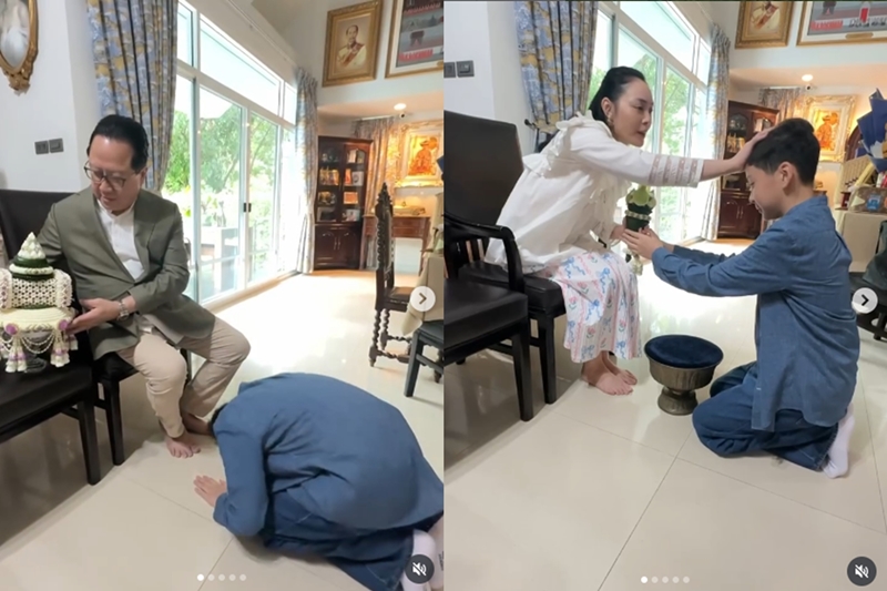 ตั๊ก บงกช ปลื้มใจ น้องข้าวหอม กราบลาพ่อแม่ เตรียมบวชสามเณร