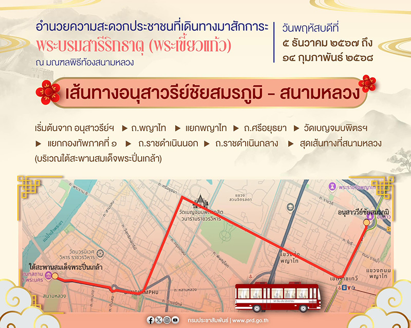 สักการะพระบรมสารีริกธาตุ พระเขี้ยวแก้ว 2567 วิธีเดินทาง