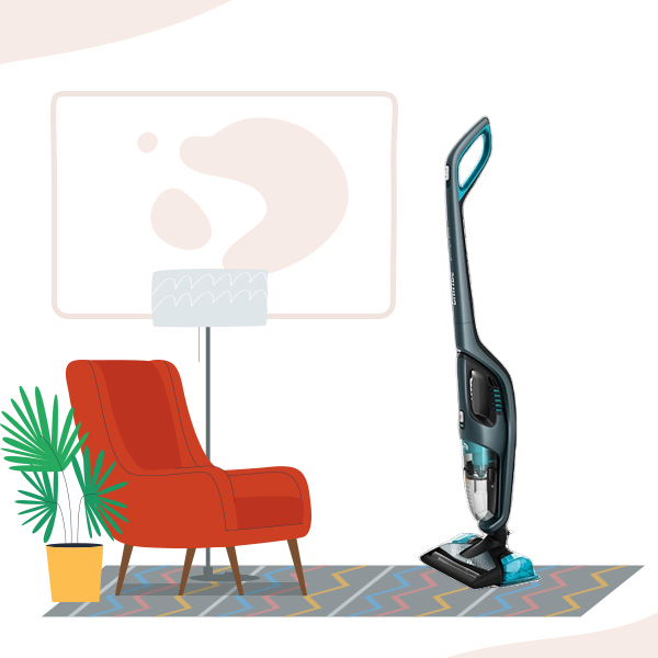 เครื่องดูดฝุ่นถูพื้นไร้สาย Philips PowerPro Aqua