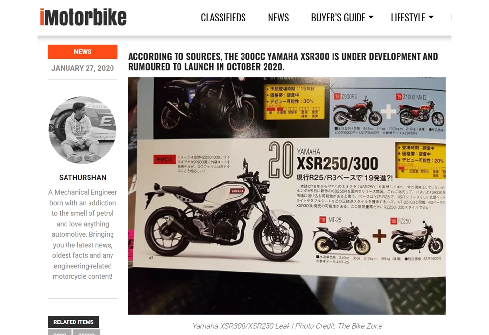 Yamaha XSR300