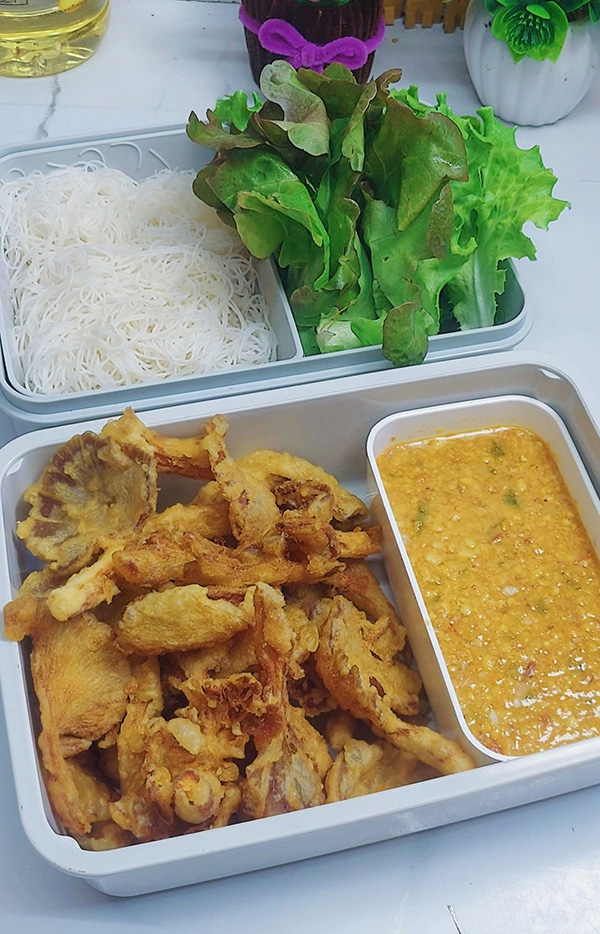 เมี่ยงเห็ดทอดกรอบ เมนูเห็ด อาหารเพื่อสุขภาพ สูตรอาหาร