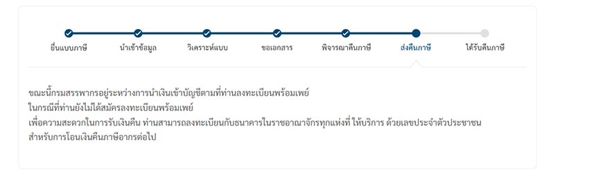 เช็กสถานะคืนภาษี