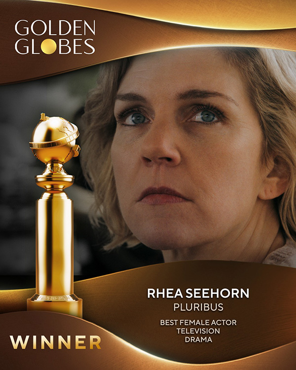 รีอา ซีฮอร์น จาก Pluribus รางวัลนักแสดงซีรีส์หญิงยอดเยี่ยม ประเภทดราม่า รางวัลลูกโลกทองคำ Golden Globes 2026 ครั้งที่ 83