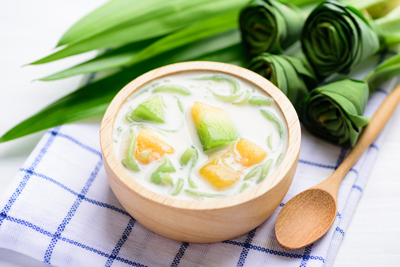 ลอดช่องแตงไทยน้ำกะทิ ขนมไทย ขนมใส่กะทิ ขนมหวาน สูตรขนม