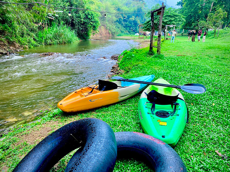 กางเต็นท์ริมธาร บ้านฐานหิรัญ ราชบุรี