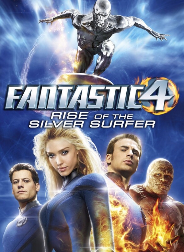 โปสเตอร์หนัง Fantastic Four Rise of the Silver Surfer ปี 2007 พร้อมทีมฮีโร่และ Silver Surfer