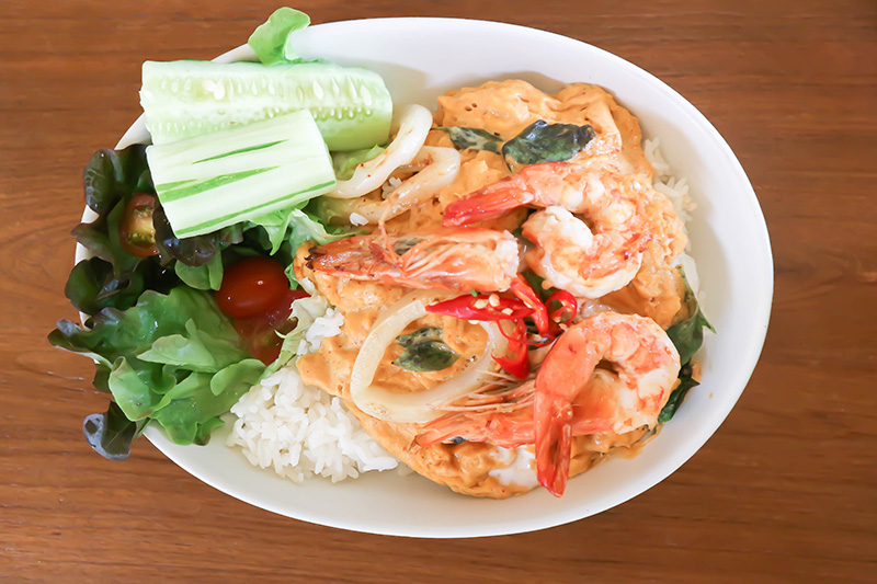 สูตรข้าวไข่ข้นห่อหมกทะเล
