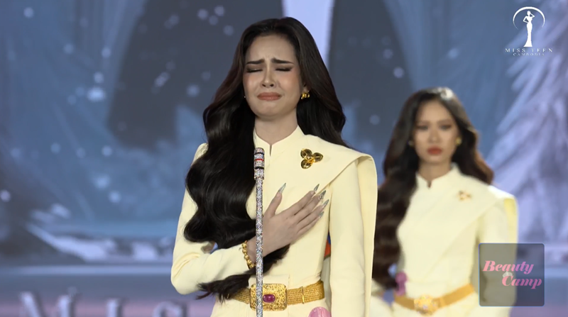 ดราม่า นางงามกัมพูชา บีบน้ำตาใส่ร้ายไทยกลางเวที