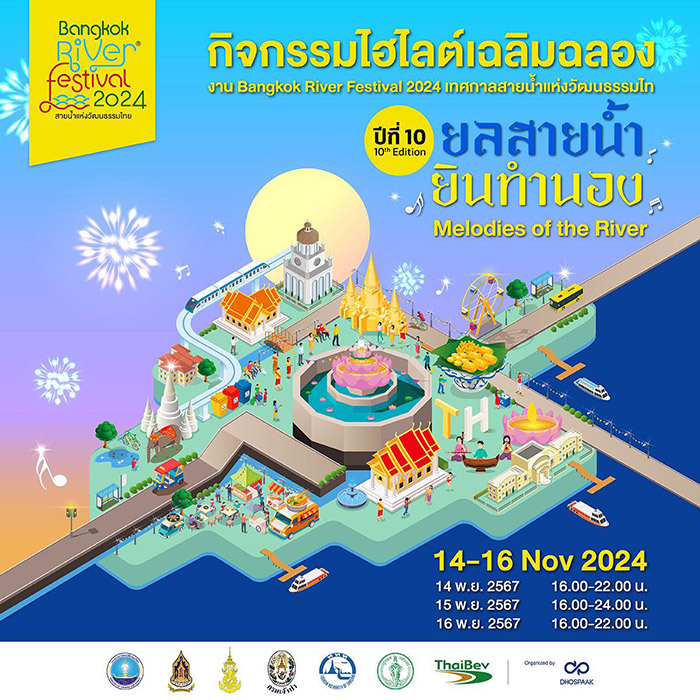 กิจกรรมไฮไลต์เฉลิมฉลอง งาน Bangkok River Festival 2024 เทศกาลสายน้ำแห่งวัฒนธรรมไท ปีที่ 10 ยลสายน้ำยินทำนอง Melodies of the River