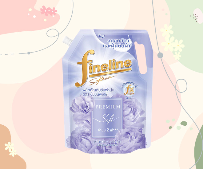 Fineline น้ำยาปรับผ้านุ่ม ยี่ห้อไหนดี น้ำยาปรับผ้านุ่ม วิธีซักผ้า ของใช้ในบ้าน