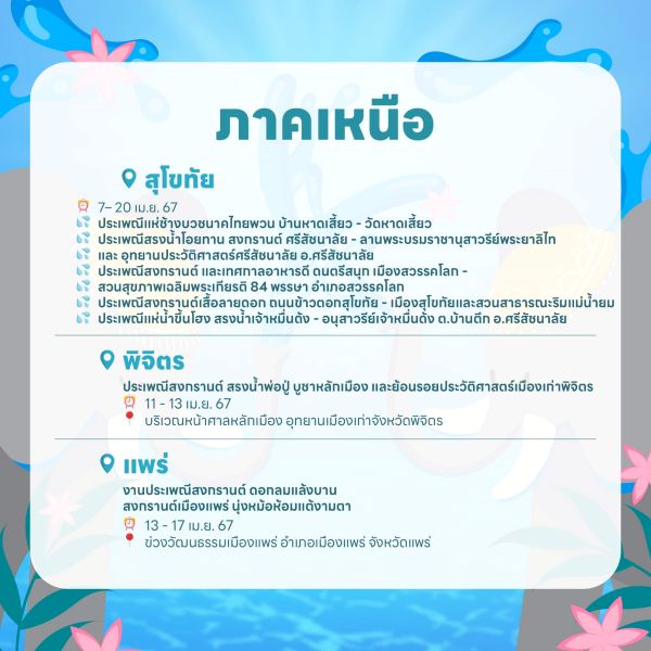 งานสงกรานต์ 2567 ภาคเหนือ