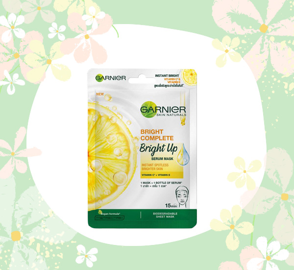 GARNIER BRIGHT COMPLETE SERUM MASK แผ่นมาสก์หน้า