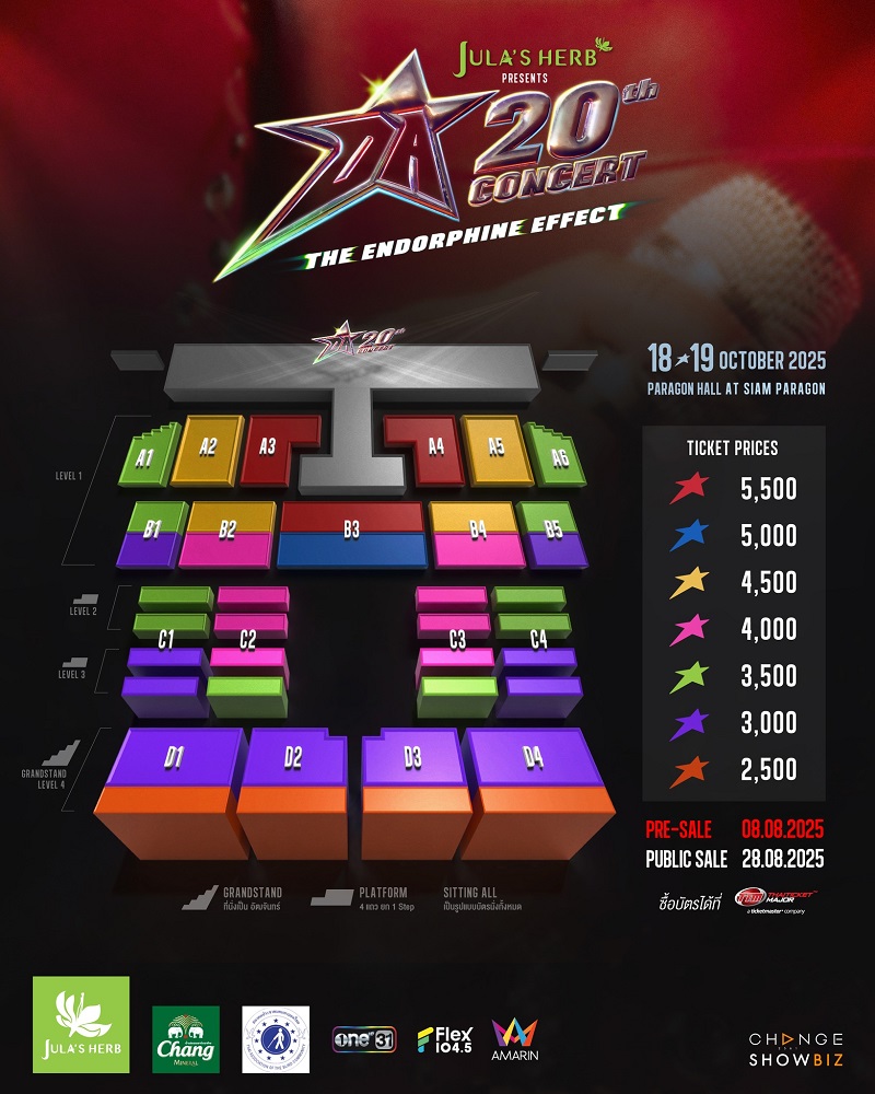 คอนเสิร์ต ดา เอ็นโดรฟิน ผังที่นั่ง