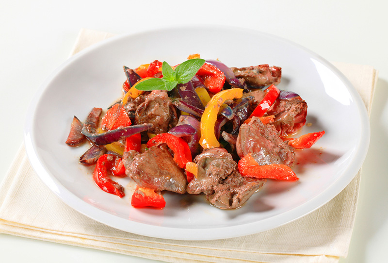 ผัดเครื่องในไก่