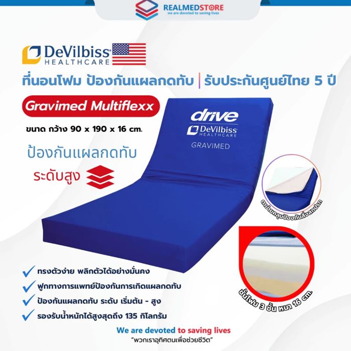 Devilbiss รุ่น Gravimed Multiflexx 3 Layer ที่นอนโฟมป้องกันแผลกดทับมาตรฐานเยอรมัน