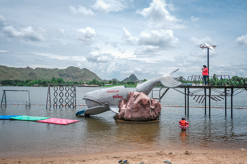 หาดทรายชุกโดน กาญจนบุรี บรรยากาศ