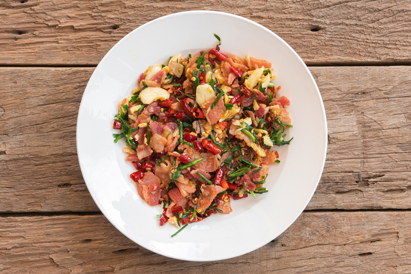 เบคอนคั่วพริกเกลือ เมนูจากเบคอน เบคอนทำอะไรกินได้บ้าง สูตรอาหาร