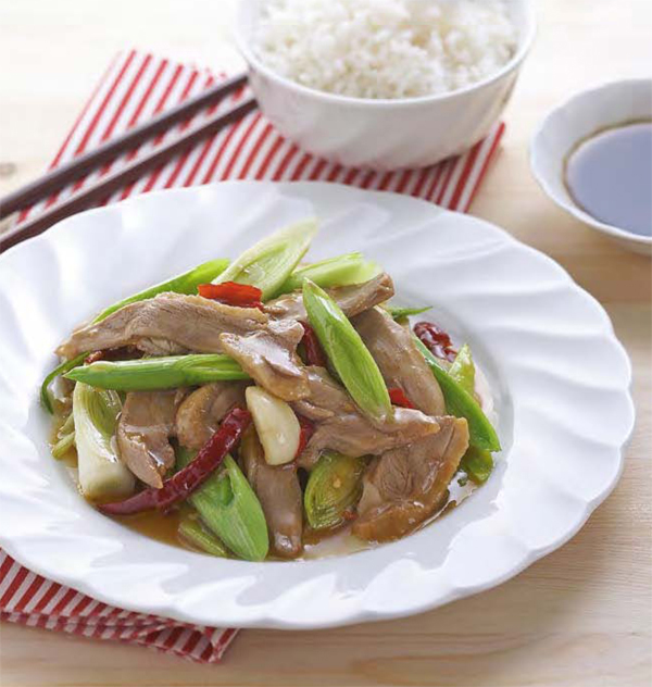 เป็ดพะโล้ผัดต้นกระเทียม