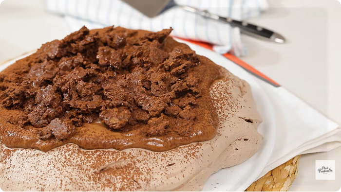 ครันชี่ช็อกโกแลตพัฟโลวา เค้กช็อกโกแลต สูตรขนม