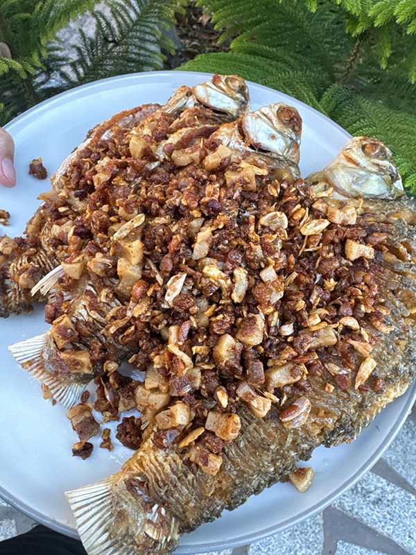 ปลาตะเพียนทอดราดเต้าเจี้ยว สูตรอาหารเมนูปลา เมนูทอด เต้าเจี้ยว อาหารไทย