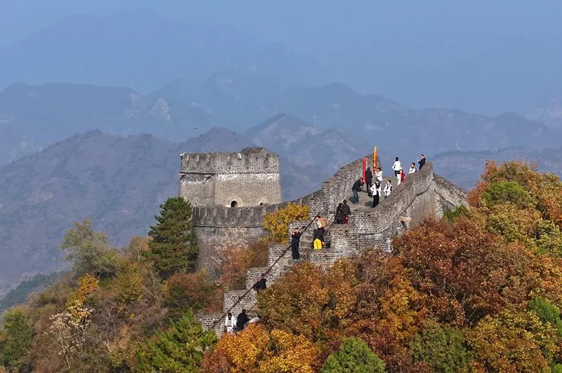 กำแพงเมืองจีน ด่านหวงหยากวน ใบไม้เปลี่ยนสี