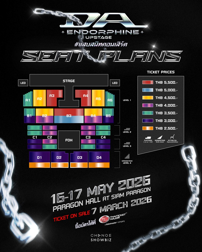 คอนเสิร์ต ดา เอ็นโดรฟิน ผังที่นั่ง