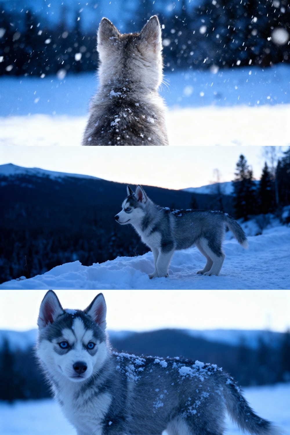 หมาในวิวหิมะ