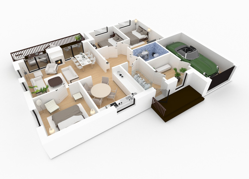 แปลนบ้าน 3 ห้องนอน