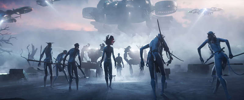 ภาพฉากสงครามระหว่างนาวี ในตัวอย่าง Avatar Fire and Ash