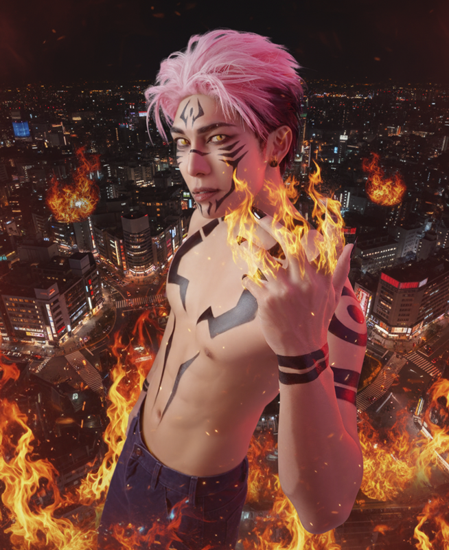 มิว ศุภศิษฏ์ แต่งคอสเพลย์เป็นสุคุนะ ตัวร้ายจากอานิเมะ Jujutsu Kaisen