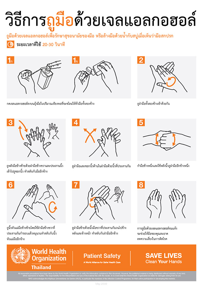 วิธีล้างมือด้วยเจลแอลฯ ที่ถูกต้อง