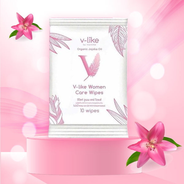 ทิชชูเปียกเช็ดจุดซ่อนเร้น V-like Women Care Wipes