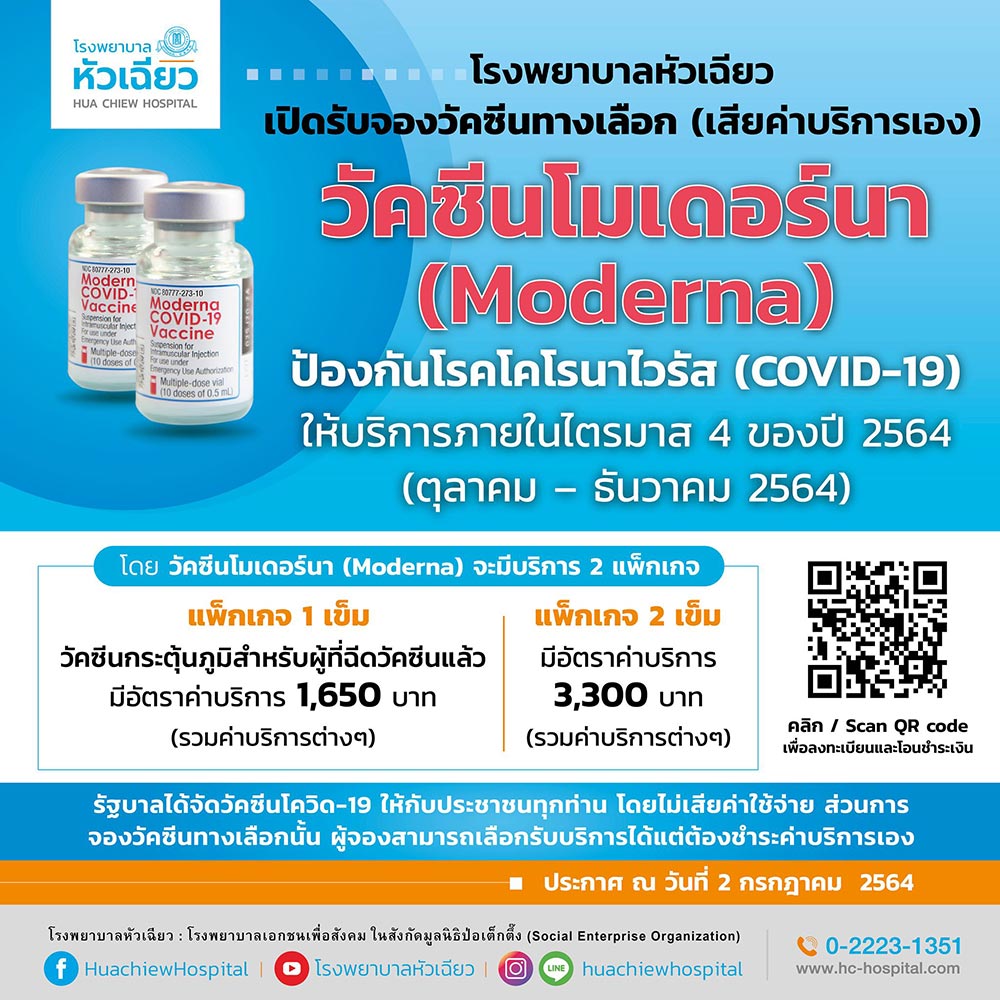 จองวัคซีนโมเดอร์นา