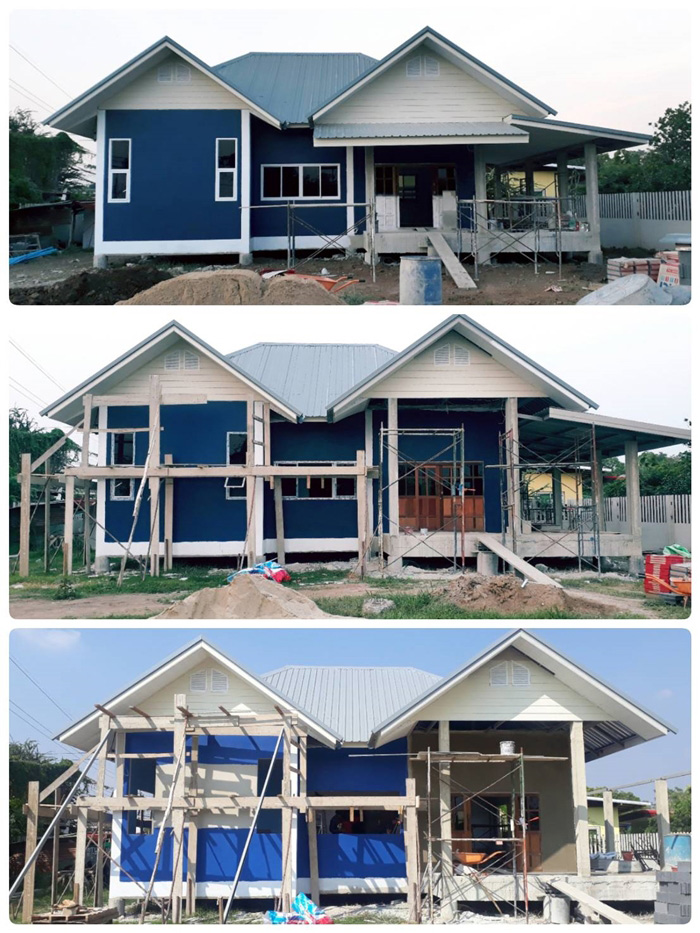 สร้างบ้านชั้นเดียว 2 ห้องนอน 1 ห้องน้ำ