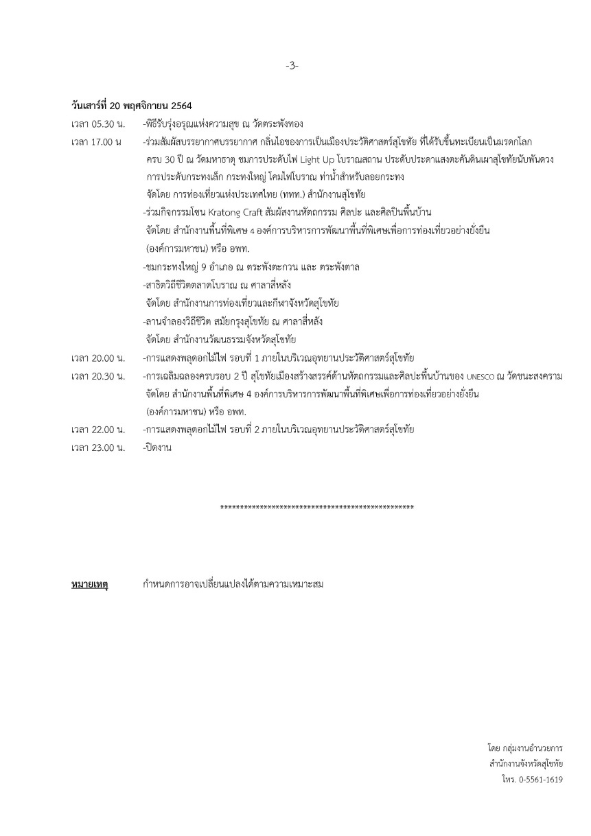 ลอยกระทงสุโขทัย 2564