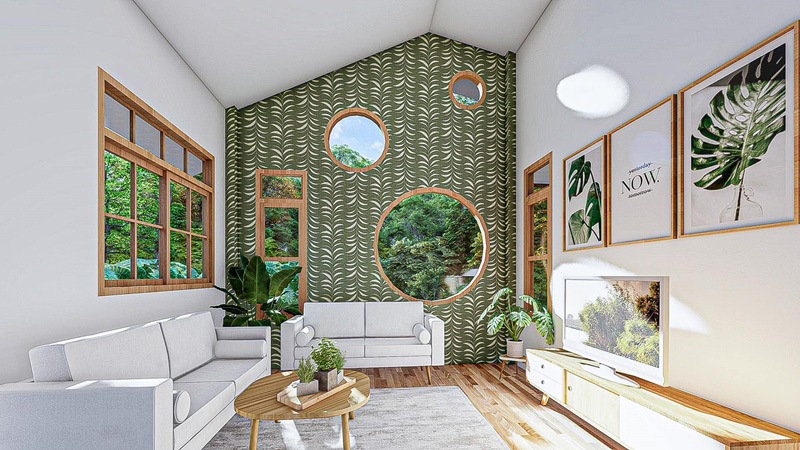 แบบบ้านชั้นเดียวในสวน