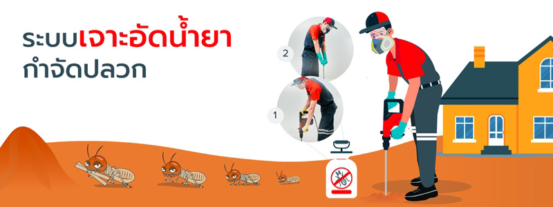 บริษัทกำจัดปลวก ระบบอัดน้ำยา Rentokil