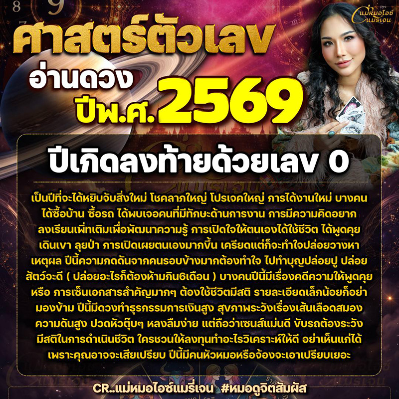 ดูดวงศาสตร์ตัวเลขตามปีเกิด