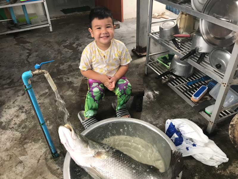 ปลากระพงผัดขึ้นฉ่าย