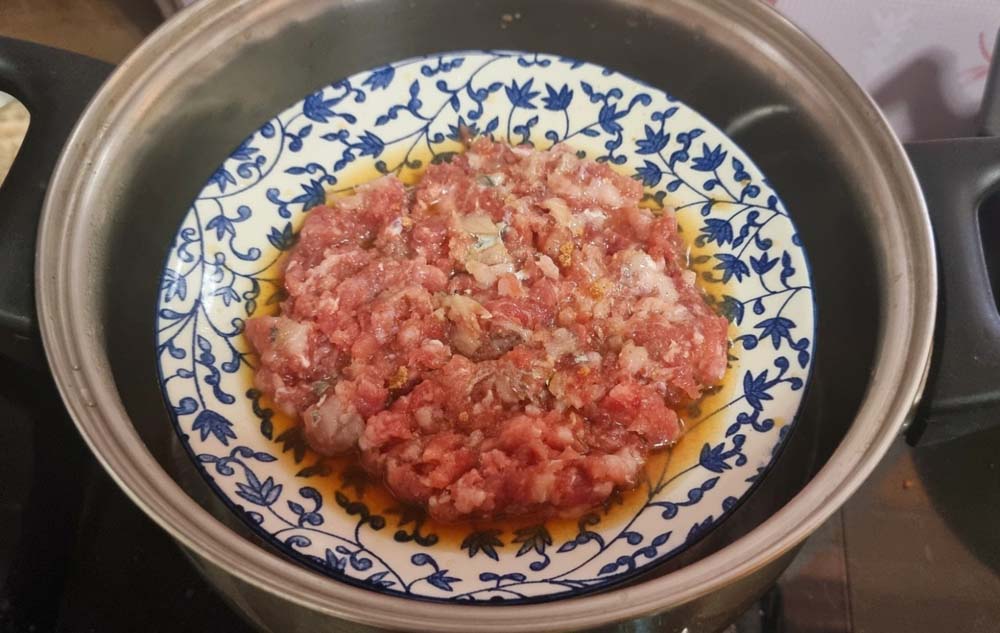 หมูสับนึ่งปลาอินทรี