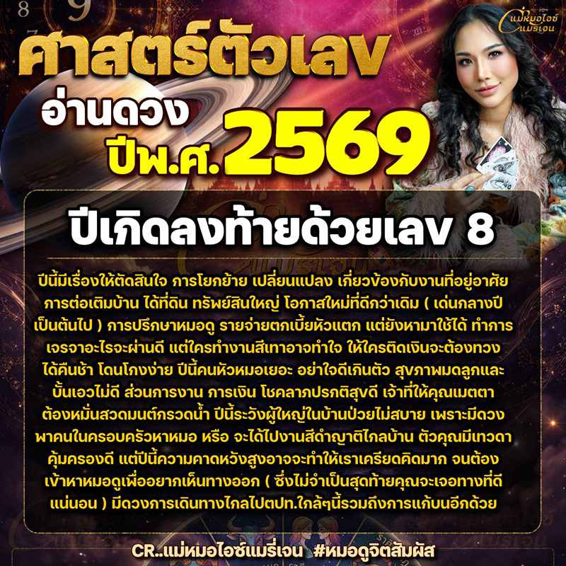 ดูดวงศาสตร์ตัวเลขตามปีเกิด