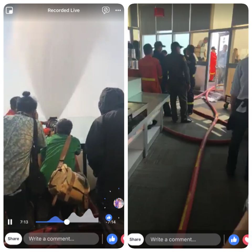 ฉีดน้ำไล่ฝุ่นบนตึกใบหยก