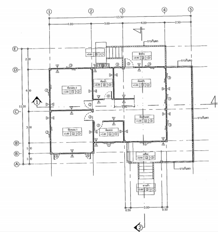 สร้างบ้านชั้นเดียว 2 ห้องนอน 1 ห้องน้ำ