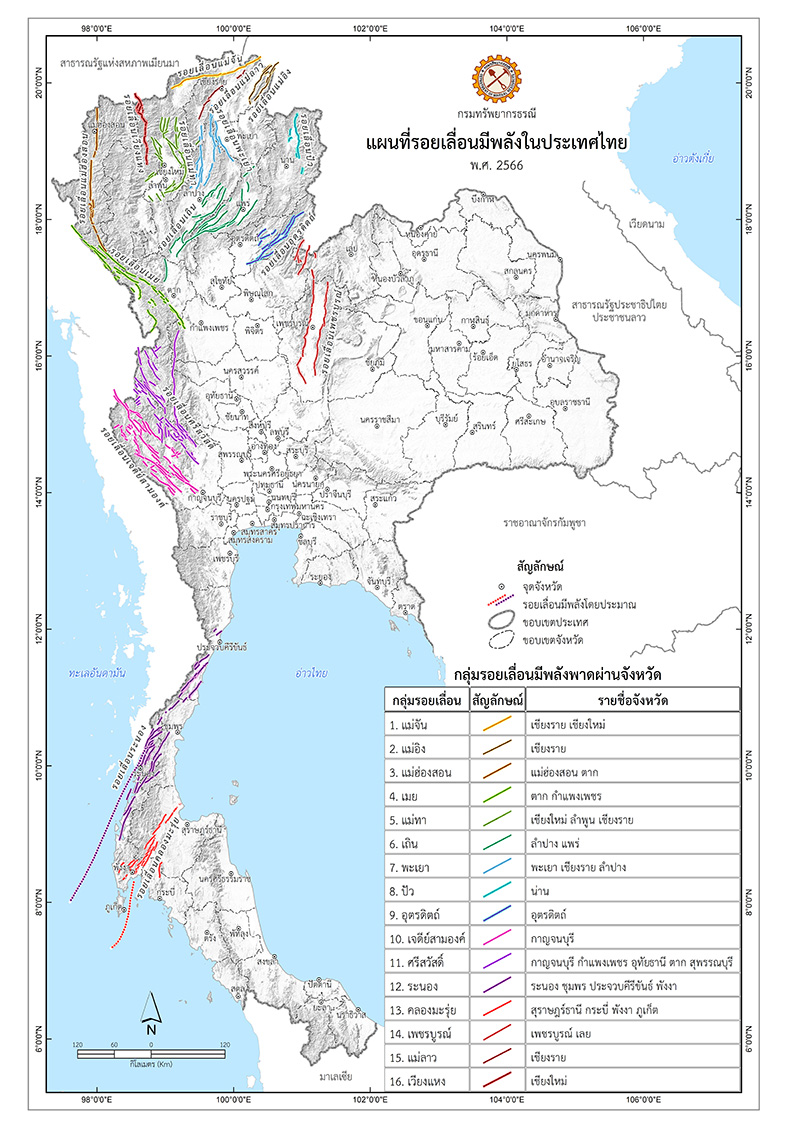 รอยเลื่อนที่มีพลังในไทย มีที่ไหนบ้าง