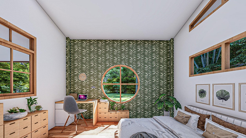 แบบบ้านชั้นเดียวในสวน