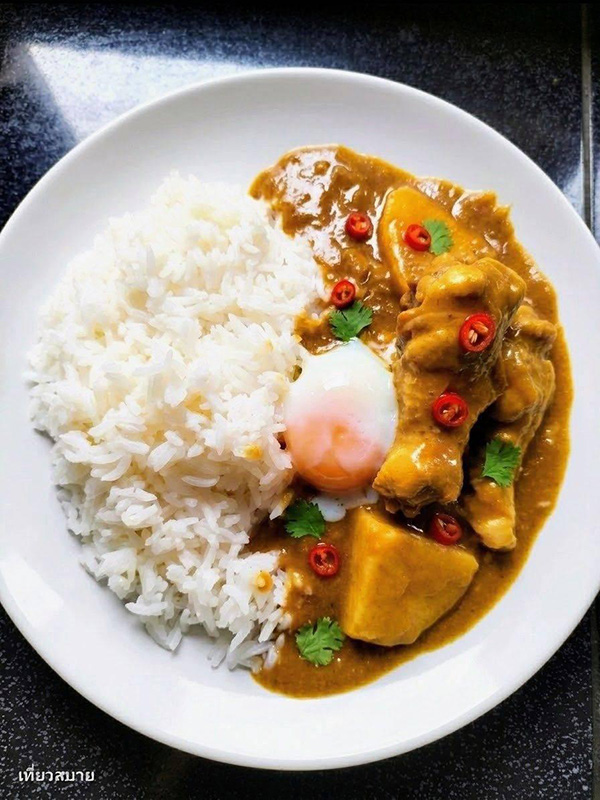 แกงกะหรี่ไก่ใส่มันพร้าว เมนูไก่ อาหารไทย สูตรอาหาร