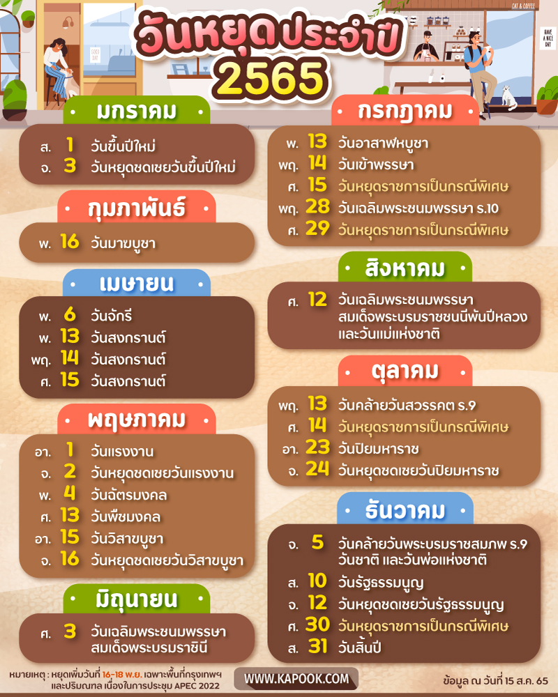 วันหยุด 2565